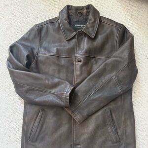 Early 2000s Eddie Bauer Genuine Leather Jacket – Men’s Large